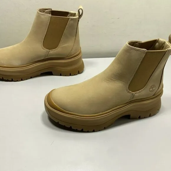 NEW TIMBERLAND  Roxie Lane Chelsea Boots Size 9M Ankle Pull-On Comfort Beige
