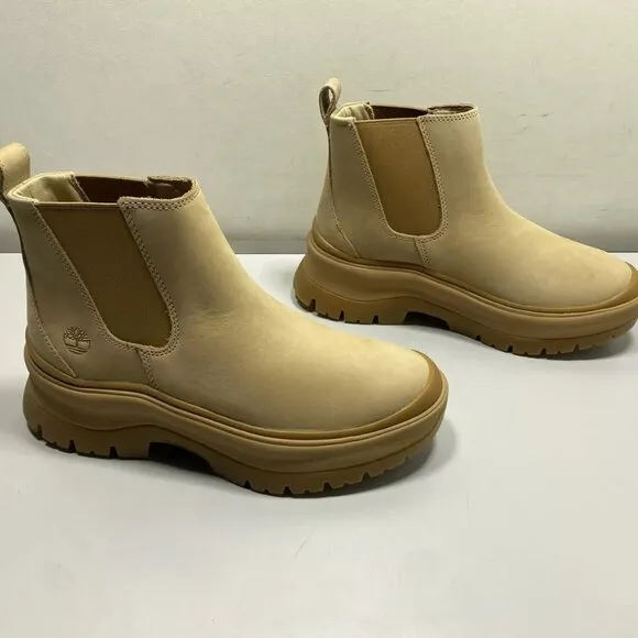 NEW TIMBERLAND  Roxie Lane Chelsea Boots Size 9M Ankle Pull-On Comfort Beige