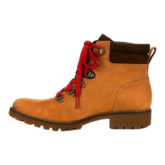 NEW Timberland Womens 9.5M Ellendale MID HIKER LACE UP BOOTS Leather Wheat Brown