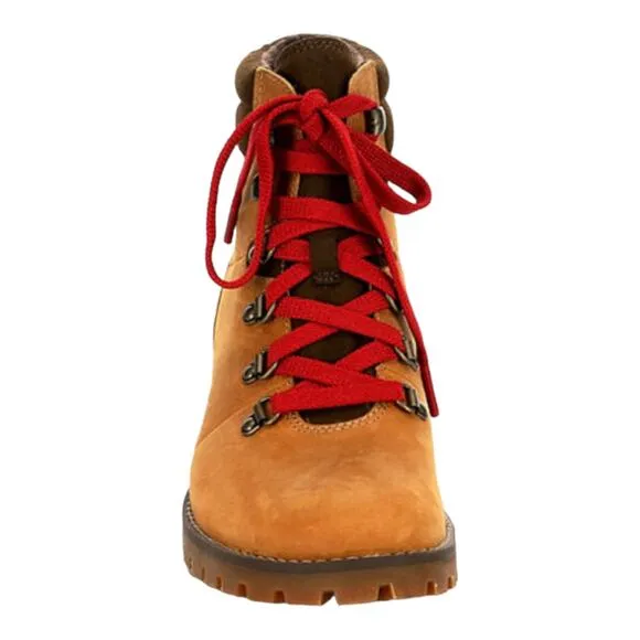 NEW Timberland Womens 9.5M Ellendale MID HIKER LACE UP BOOTS Leather Wheat Brown