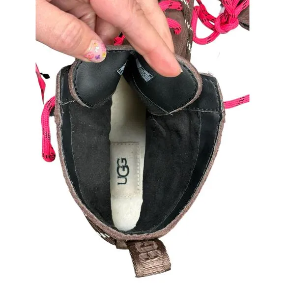 NEW UGG Brisbane Lace-up Suede Boots Women's 10 Platform Chocolate Brown Hiking