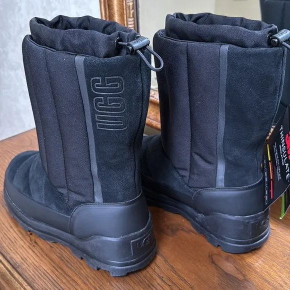 New UGG Classic Klamath short 3M Thinsulate Women’s Black Winter Boots.