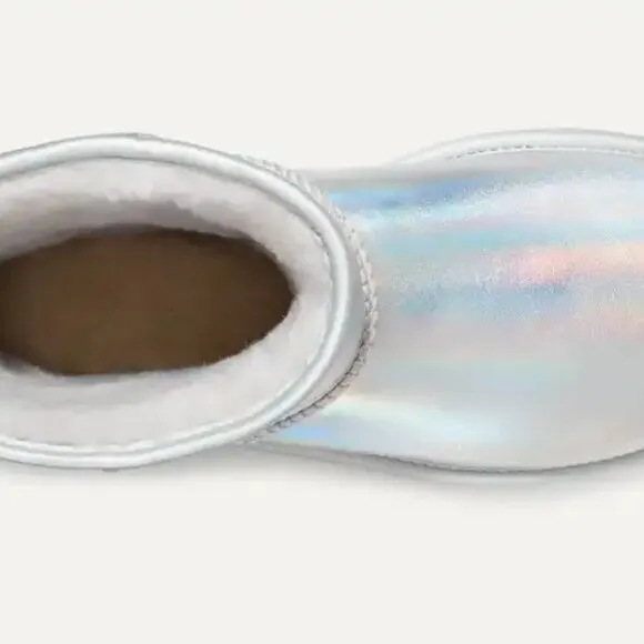 NEW UGG Classic Short Iridescent Boots glacier grey for women 668tn