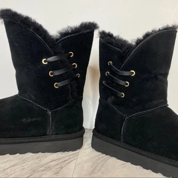 New! UGG Constantine Black Short Winter Boot 6