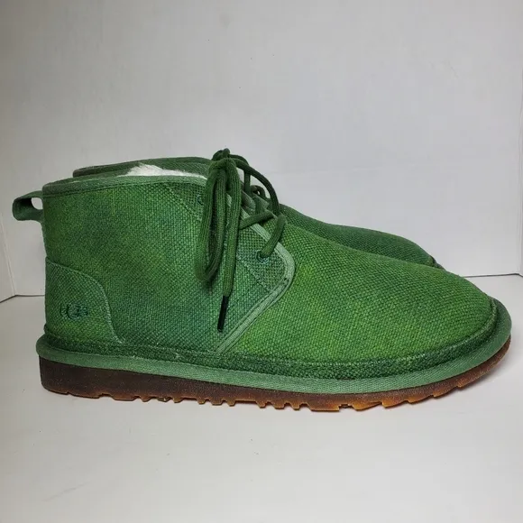 NEW Ugg Neumel Natural Leaf Green Men’s Lace-Up Chukka Hiking Walking Boots