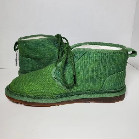 NEW Ugg Neumel Natural Leaf Green Men’s Lace-Up Chukka Hiking Walking Boots