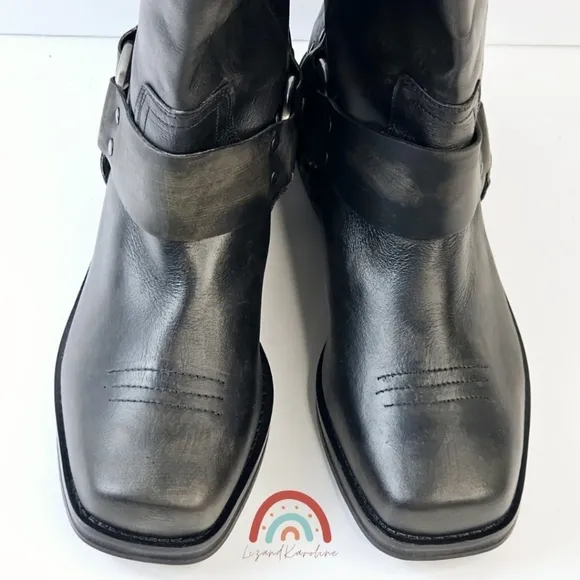 New! UO Leather Motocross Harness Biker Boots