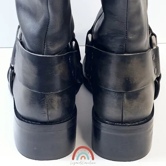 New! UO Leather Motocross Harness Biker Boots