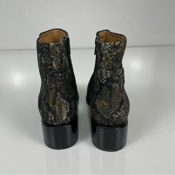 NEW Vionic Kamryn Boa Nubuck Ankle Boots Booties Metallic Snake 8