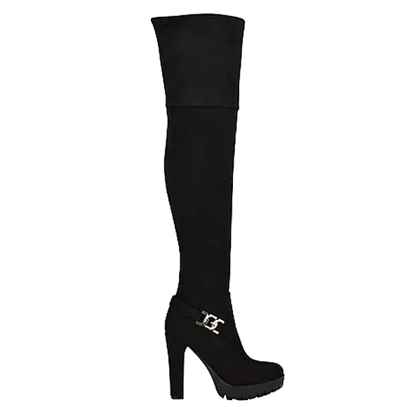 New w/Box Guess Tailia Faux Leather Zip Over-The-Knee Lug Sole Dress Boots 5.5