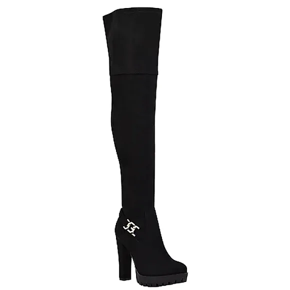 New w/Box Guess Tailia Faux Leather Zip Over-The-Knee Lug Sole Dress Boots 5.5