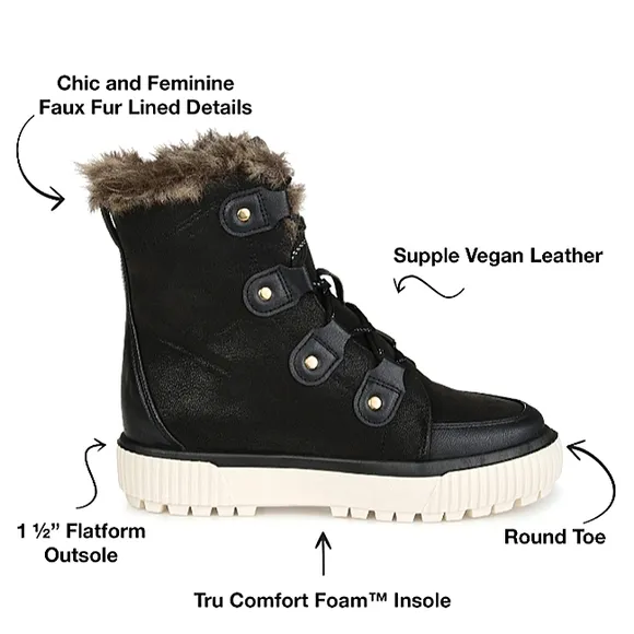 New w/o Box Journee Collection Women's Comfort-Foam Glacier Winter Boots Size 8