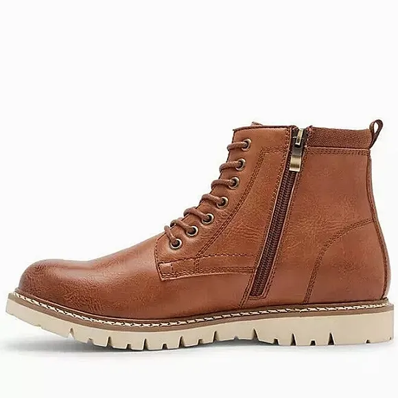 New w/o Box Steve Madden Men's P Bowery Faux Leather Side-Zip Chukka Boot Size 9