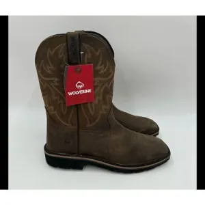 New Wolverine Men's Leather Rancher 10&quot; Square Toe Soft Toe Work Boot Size 13