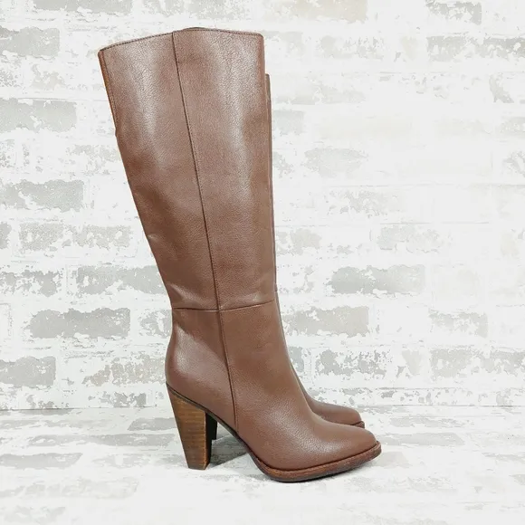 New ZODIAC Women's Dion High Shaft Brown Leather Boots Knee High Boots O365