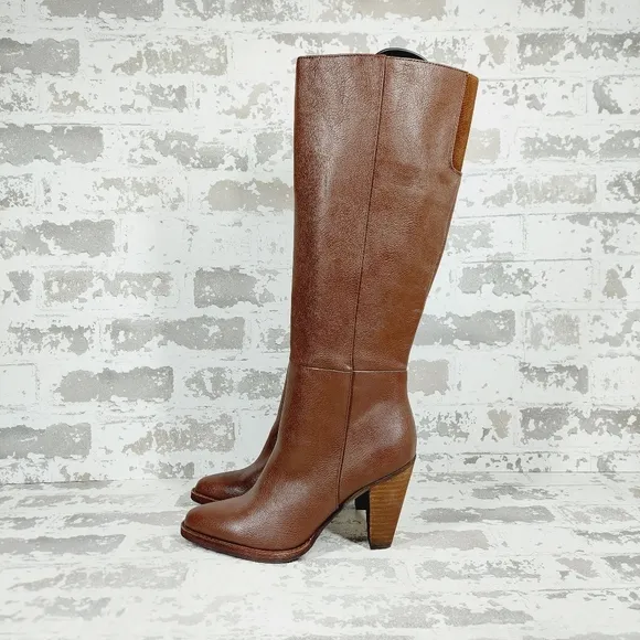 New ZODIAC Women's Dion High Shaft Brown Leather Boots Knee High Boots O365