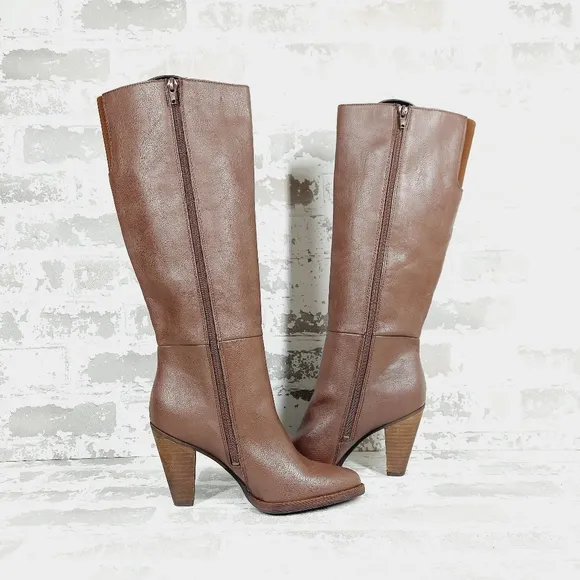 New ZODIAC Women's Dion High Shaft Brown Leather Boots Knee High Boots O365