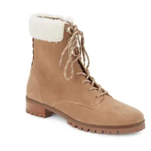 NEW Kate Spade Rafferty Faux Shearling Trim Suede Ankle Boots 8.5