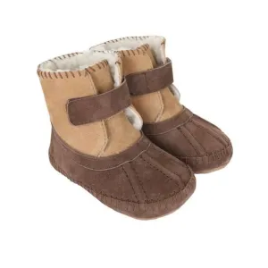 NEW Robeez Baby 0-6 Months Galway Cozy Suede and Sherpa Lined Boots