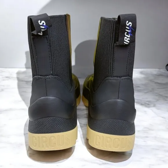 NIB Circus by Sam Edelman Bethanuie Waterproof Boots Black / Lemon