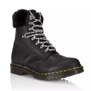 NIB Dr. Martens 1460 Serena Collar Streeter Milo Fur Lined Boots Black Sz US 7