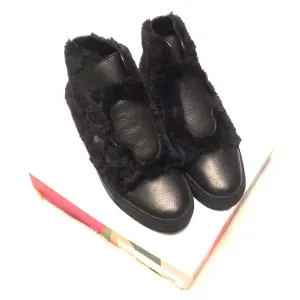 NIB Katy Perry The Honey Faux Fur Black Boots