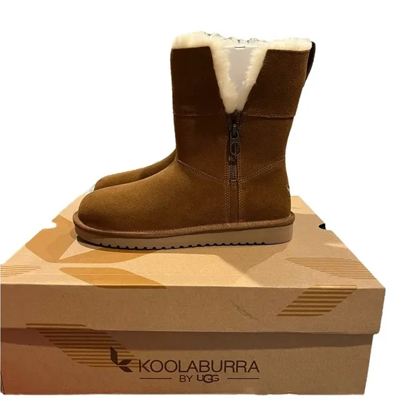 NIB Koolaburra by UGG Women’s Ariel Short Chestnut Boots size 7