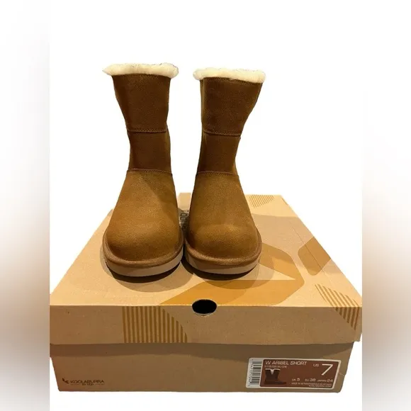 NIB Koolaburra by UGG Women’s Ariel Short Chestnut Boots size 7