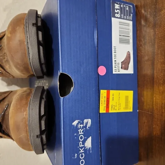 NIB MENS ROCKPORT STORM SURGE PLAIN TOE BOOTS SIZE 8.5 W