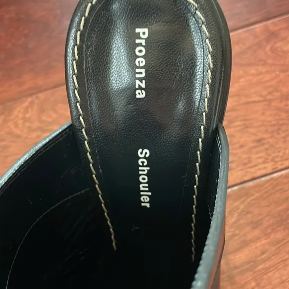 NIB Proenza Schouler Italy Janis Black Leather Ankle Strap Mule Booties