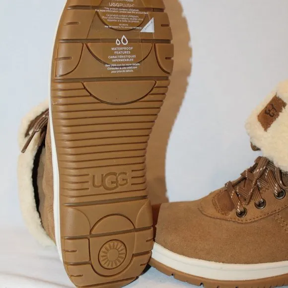 NIB UGG WOMEN'S SUEDE SHEARLING LINED‎ LAKESIDER WATER REPELLENT ANKEL BOOTS