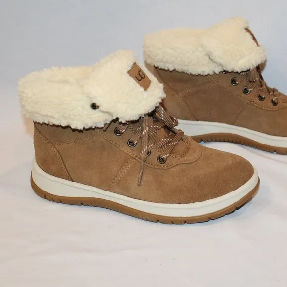 NIB UGG WOMEN'S SUEDE SHEARLING LINED‎ LAKESIDER WATER REPELLENT ANKEL BOOTS