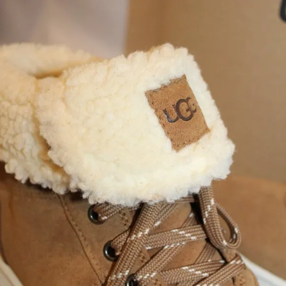 NIB UGG WOMEN'S SUEDE SHEARLING LINED‎ LAKESIDER WATER REPELLENT ANKEL BOOTS