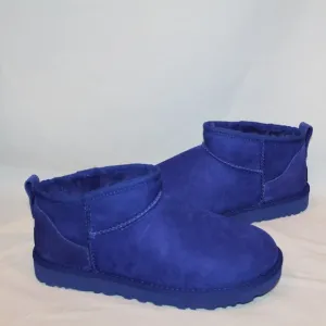 NIB UGG WOMEN'S SUEDE‎ SHEARLING LINED ULTRA MINI ANKLE BOOTS PURPLE