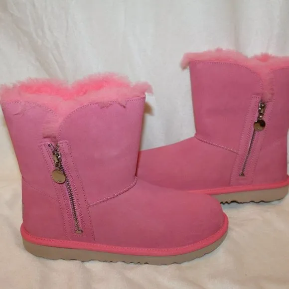 NIB UGG‎ YOUTH 4 5 6 WOMEN'S 6 7 8 WATER RESISTANT BAILEY ZIP SHORT SUEDE BOOTS