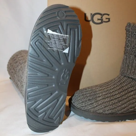 NIB UGG YOUTH 5 6 WOMEN'S 7 8‎ TALL CARDY KNIT GRAY BOOTS