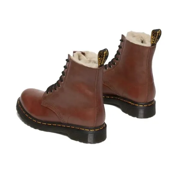 NIB Women’s Size 8 (Euro Sz 39) Dr. Martens 1460 Fur-lined Combat Boots In Brown