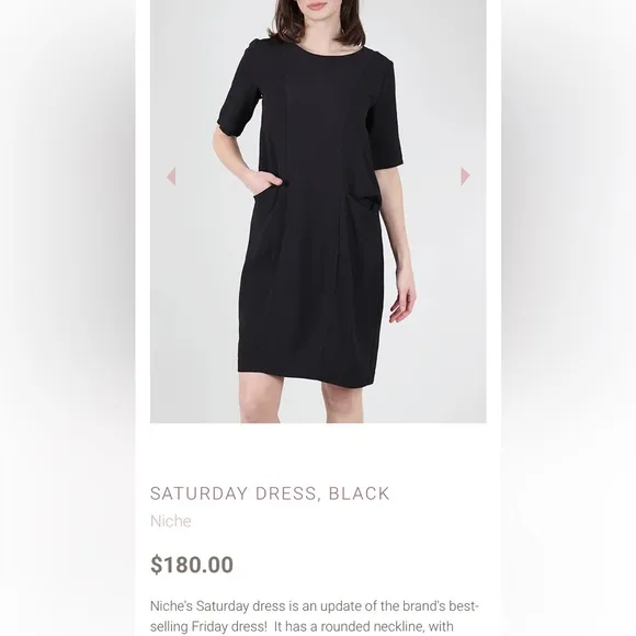 NICHE BY NILGUN DERMAN BLACK “COZY DOT KNIT” BLACK BUBBLE HEM DRESS