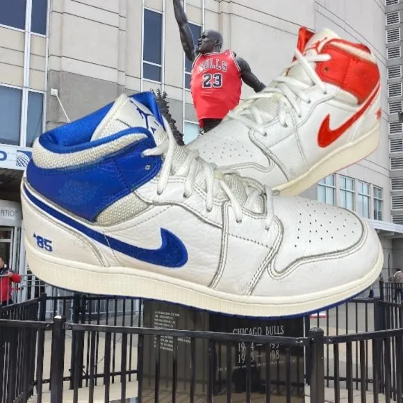 Nike Air Jordan Retro 1 ‘85’ Mid Red White Blue #DH0200-100 Shoes Youth 6.5Y