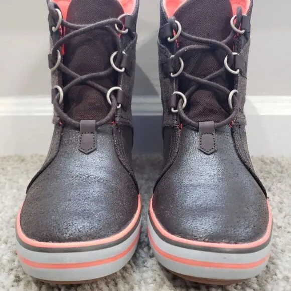 NIKE Carico Mid-calve Leather Dark Brown Cinder Boots Shoes - Womens Size 5.5