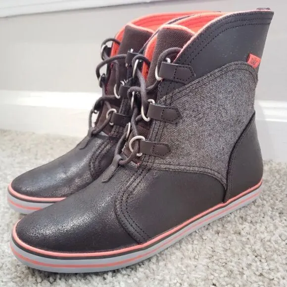 NIKE Carico Mid-calve Leather Dark Brown Cinder Boots Shoes - Womens Size 5.5