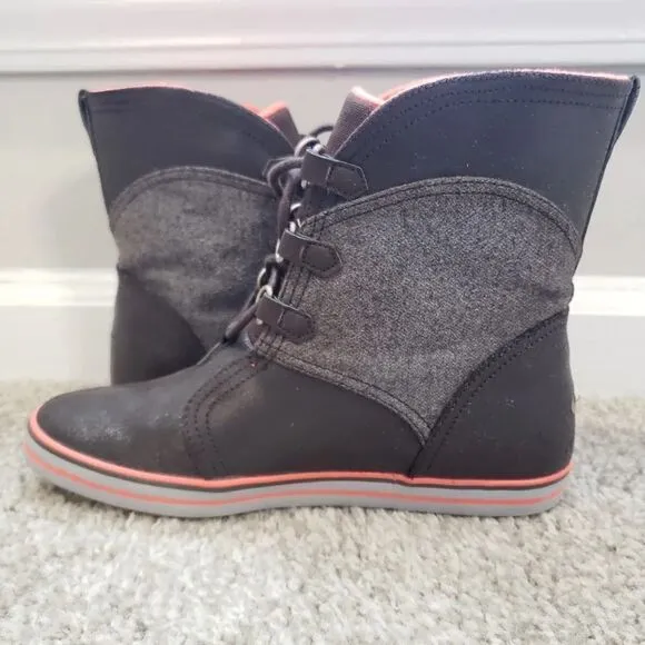 NIKE Carico Mid-calve Leather Dark Brown Cinder Boots Shoes - Womens Size 5.5