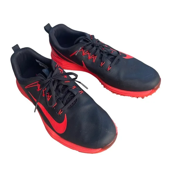 Nike Lunar Men’s Command 2 'Black Max Orange' Golf Shoes Sneakers Size 10