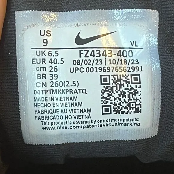 Nike Pegasus Trail 4 GTX‎ Waterproof Trail Running Shoes Blue Black Womens 9