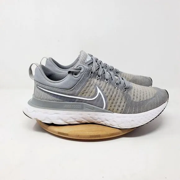 Nike React Infinity Run Flyknit Shoes Mens 9 Grey Lace Up Low Sneakers