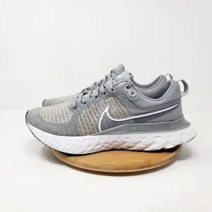 Nike React Infinity Run Flyknit Shoes Mens 9 Grey Lace Up Low Sneakers