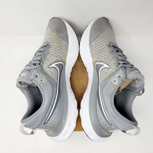 Nike React Infinity Run Flyknit Shoes Mens 9 Grey Lace Up Low Sneakers