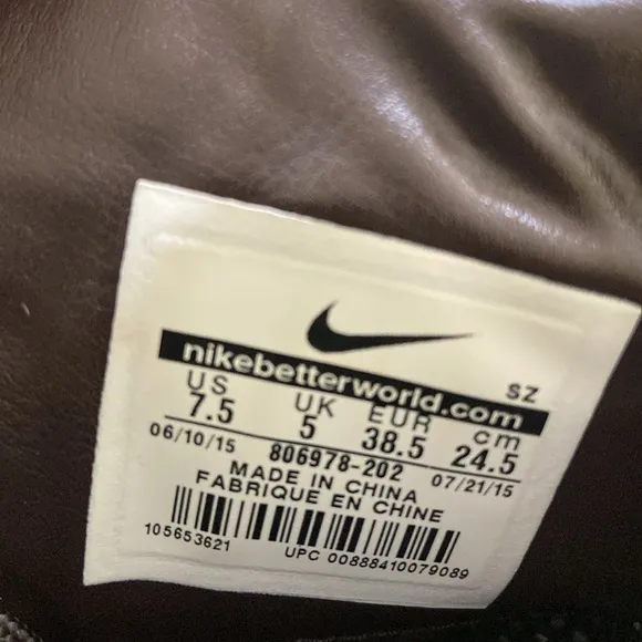 NIKE ZOOM KYNSI JACQUARD/FAUX LEATHER,WOMEN,BROWN/TAN WATERPROOF BOOTS.SIZE-7.5