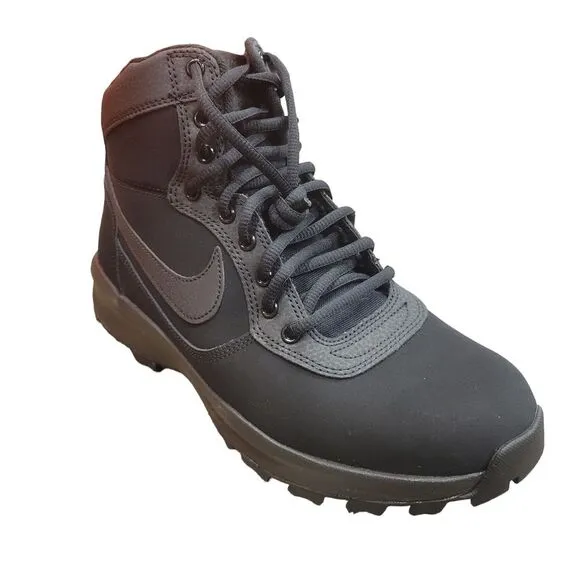 Nike Manoadome 844358-003 Men's Core Black Leather Ankle Hiking Boots