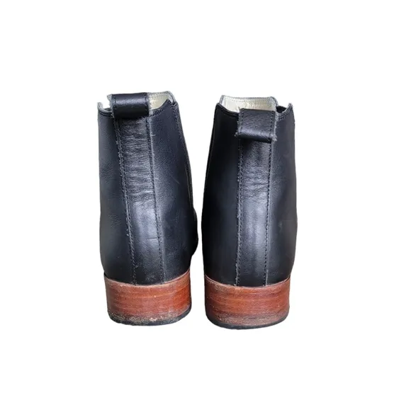 NISOLO CHELSEA BOOT black leather short bootie luxury designer minimalist Size 6